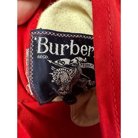 Vintage Reversible Burberry Blue Label Womens Coat Red Cotton/White Wool sz L/XL - Picture 6 of 11